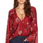 The Jetset Diaries  Autumn Surplice Top Size Small Floral Print Bell Sleeve New Photo 0