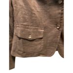 Banana Republic  Linen Blend Blazer Chocolate Brown Size 10 Photo 7
