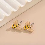 Boutique Elegant Gold and Black Bee Earrings Photo 4