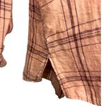 Free People No Limits Boho Plaid Linen Button Up Shirt L Photo 11