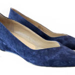 Talbots Women's Wedge Shoes Size 9.5M Leather Suede Blue Preppy City Slip On Photo 0