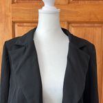 SheIn Open Front Cropped Blazer Women’s Sz 6 Long Sleeve Black Jacket Photo 2