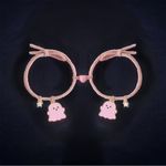 2pcs Cute Cartoon Pink‎ Ghost Bracelet Set Hand Rope With Magnetic Suction Pink Photo 2