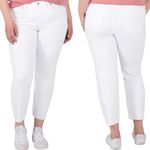 Silver Jeans Co. Most Wanted Mid Rise Straight Crop Jeans in White Plus Size 18W Photo 1