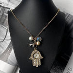 GOLD EVIL EYE WATCH PENDANT NECKLACE Photo 0