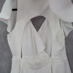 Lulus White Ruffle Wrap Romper Flutter Sleeve Tie Waist Dressy Chic L Large Photo 6