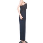 Adrianna Papell Beaded One Shoulder Blouson Wide Leg Black Jersey Jumpsuit Sz 8 Photo 8