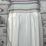 Free People Sienna Smocked Jumpsuit size S, tie back, missing belt, ecru color Photo 3