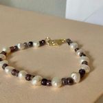 Handmade Freshwater Pearl Purple Bead Bracelet “Rayne” Gold Seed Bead Beachy Boho Photo 0
