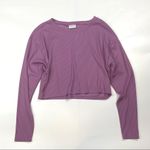Abound  Lilac Cropped Rib Knit Shirt long sleeve top Photo 5