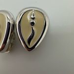 Givenchy  Vintage Enamel Silver Tone Clip‎ On Earrings Photo 2