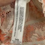 Adore Me  34B Lace‎ Floral Longline Bra Beige Peach Orange Adjustable Straps Photo 4