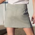 Brandy Melville Cara Mini Skirt Green and White Check Plaid XS OS One Size Photo 1