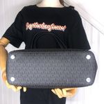 Michael Kors Black Shoulder Strap Top Zipper Shoulder Bag Black Grey Monogram Photo 4
