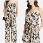 Diane Von Furstenberg DVF Ani Silk Animal Print Strapless Wide Leg Jumpsuit Photo 1