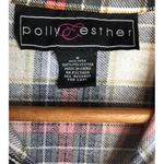 Polly & Esther Plaid Button Down 3/4 Sleeve Shirt Photo 3