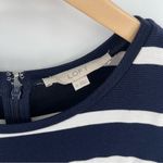 Loft  ANN TAYLOR Stripe Dress Navy White Nautical Business Casual Office Medium Photo 2