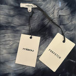 NWT NEW Miaou Madeline ruffle ruched blue tie dye corset stretch top blouse XS Photo 6