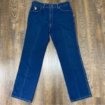 Braxton Stretch Indigo Straight Leg Jeans with Contrasting Top Stitching SZ 34/M Blue Photo 0
