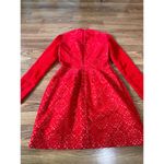 LELA ROSE red Velvet Broderie Anglaise Mini Dress size 6 Photo 10