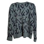 Derek Lam 10 Crosby Evan Sweater XS Green Multi Textured Leopard Alpaca Wool Photo 5