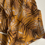 Luxe  Mustard and Brown Leaf Print Blouse Photo 2