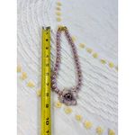 Flower Pearl Beaded Necklace, Floral Pendant, Purple Lavender Beads, Statement Photo 4