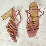 Veronica Beard  Bala Jute Suede Strappy Sandal Pink Women's Sz 8 382 Photo 1