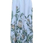 H&M Voluminous Linen Blend Maxi with Green Palm Leaf Print Photo 0