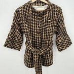 Kate Spade Womens Brown Tweed Annie 3/4 Sleeve Jacket Coat Wool Belt Size XS/S Photo 0