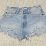 ZARA  Faded Blue Ripped Denim Shorts Photo 0