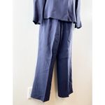 John Meyer Two Piece Wool Blend Pant Suit Blazer Wide Leg Trousers Navy Blue Size 4P Photo 6