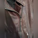 Coach Women's Moto 100% Sheep Leather Shell Dark Brown Biker Jacket Sz S Photo 3