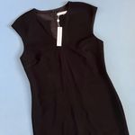 Trina Turk NWT Black Crepe Gold Metallic Fringe Shift Dress Photo 2