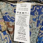 Elan Ava Blue Tapestry Ruffle Sheer Tie Neck Boho Top NWT Size Medium Y2K Photo 4