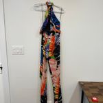 Natori Womens Jumpsuit 2 Tropical Wide Leg Halter Tie Backless Bright Vacation Photo 9