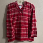 Sunday Red and White Striped Hoodie Size 1X Photo 2
