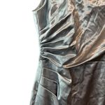 Adrianna Papell  NWT Icy Mint Pleated Satin Gown Size 12 Beaded Neck Formal Dress Photo 12