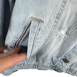 Black Label By C'est Toi Cotton Light Wash Distressed Button Up Jean Jacket Sz S Blue Photo 3