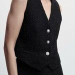 Jason Wu  Black Tweed Metallic Jewel Button Vest Photo 0