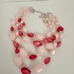 Western Germany Four Strand Graduated Faceted Bead Necklace Red Photo 2