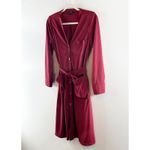 J.Crew  Long Sleeve Belted Midi Shirt Dress Maroon Burgundy Red Medium Petite Photo 6
