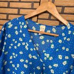 7th Ray  Blue Floral‎ Blouse Size Large Photo 2