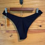 Somerfield Swim Reethi High Cut Cheeky Ribbed Bikini Bottom in Black Large NWT Photo 3