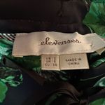 Anthropologie  Elevenses Navy & Kelly Green Floral Wide Leg Pants Photo 3