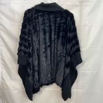 Skye's The Limit women's black plush faux fur turtleneck poncho sweater small Photo 7