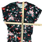 Paco Rabanne Black Pink Floral Cap Sleeve Belt Faux Wrap Midi Dress 44 / 12 NEW Photo 4