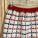 Handmade Vintage Probably 1970s Hand Knit Red White and Blue Short Skirt Small 6/8? Photo 1