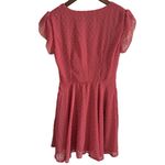 Altar'd State  Rose Swiss Dot Ruffled Wrap Look V Neck Short Sleeve Dress Small Photo 5