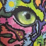 The Mountain  NEON PAINTED TIGER FACE GRAPHIC PRINT SWEATSHIRT ACID BLEACH WASH L Photo 4